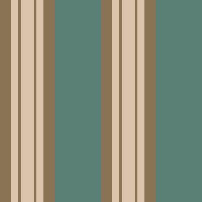 Narrow ticking stripe in sea green, sand and brown